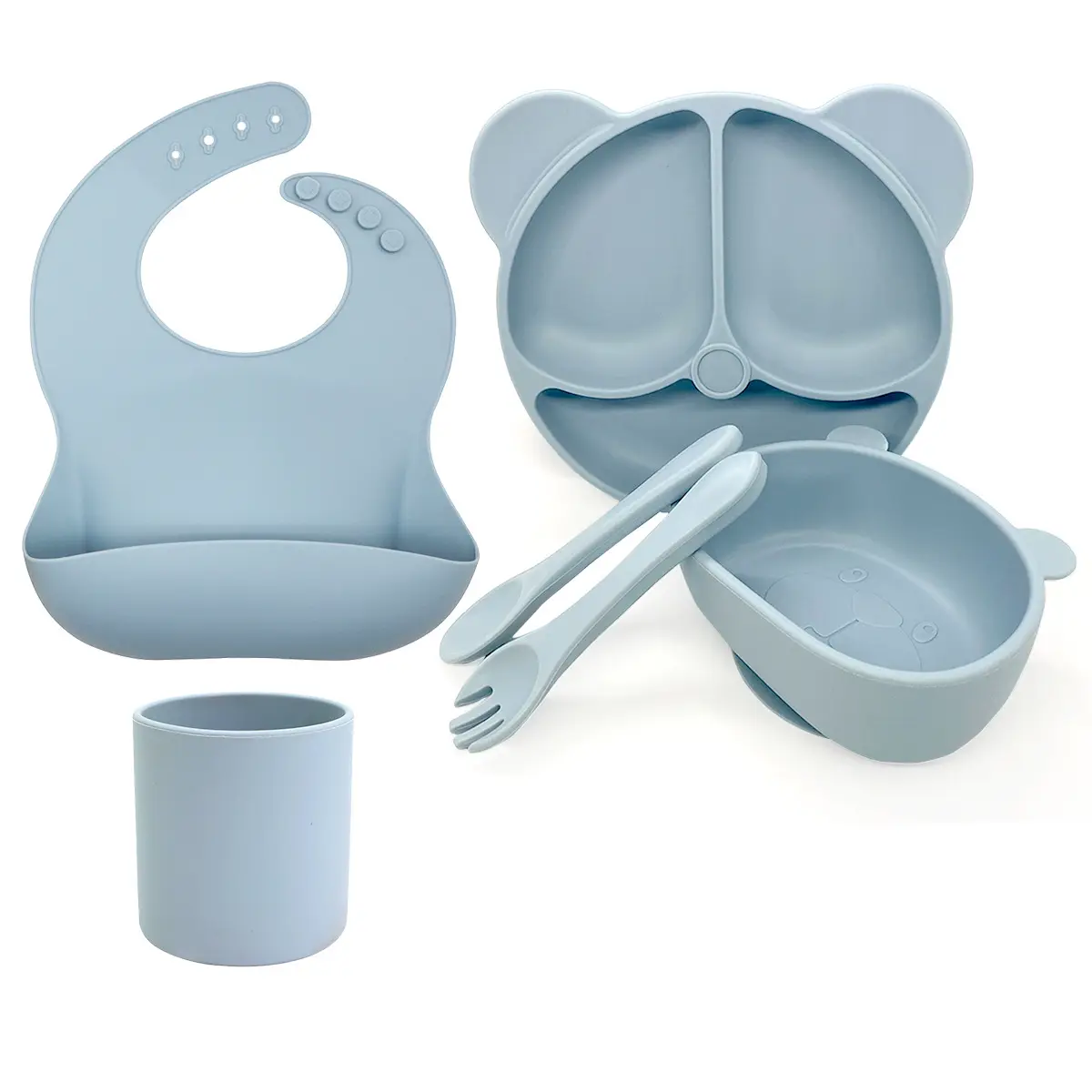 Bonito Animal Shaped Dividido Silicone Crianças Jantar Louça Alimentação Placa de Sucção 4/5/6 peças Silicone Bebê desmame Placa conjuntos