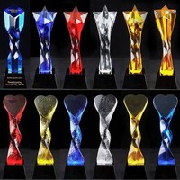 Nouveau Trophée en cristal vierge blanc à motif étoile à cinq branches pour Employé Exceptionnel, pour le commerce électronique transfrontalier en gros