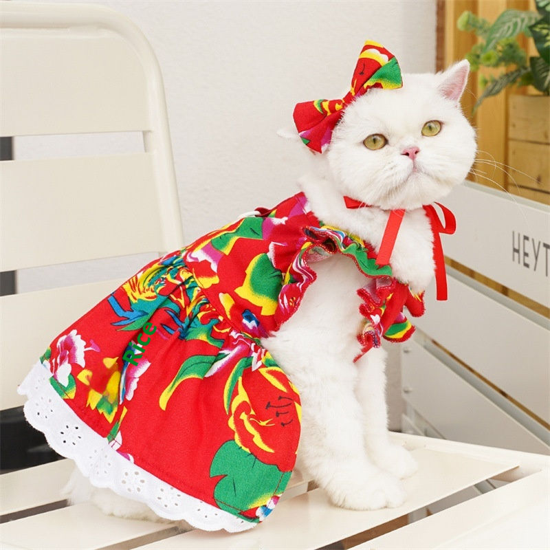 Big Flower Coat Flying Sleeve Dress