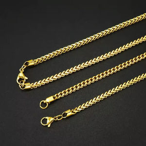 สร้อยคอแฟชั่นผู้ชาย สไตล์ฮิปฮอป ชุบทอง 18K แบบสั่งทำได้  พร้อมจี้ห้อยโซ่สแตนเลสสุดเทรนดี้ สำหรับธุรกิจดรอปชิป - Product Image 4