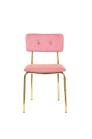 Chaise de salle à manger en tissu de velours rose en vrac de conception nordique populaire chaise de salle à manger de mobilier d'intérieur de restaurant de café avec des jambes d'or