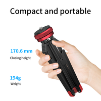 Uzatılabilir Mini Alüminyum Alaşımlı Kamera Tripod Siyah Taşınabilir Selfie Çubuğu Kolu Kavrama Masaüstü Web Kamerası 1/4 inç Vida DSLR Kamera
