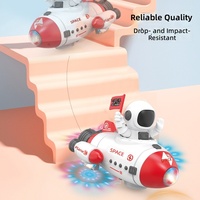 Jouet fusée spatiale électrique avec éclairage et musique, pour enfants, avec fonctions de levage multidirectionnel et de rotation, et figurine d'astronaute