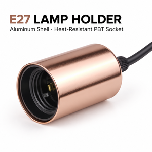 E27 Hanglamphouder met 1m verstelbaar snoer AC85-265V Moderne plafondlampfitting met metalen kap voor thuis, café, bar - Product Image 4