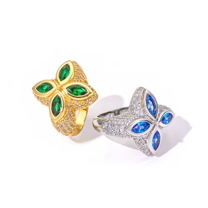 Vente en gros OEM Bague flocon de neige à 2 rangs en Moissanite GRA VVS, en Argent 925 plaqué Or 18K, sertie à griffes, style Hip Hop, Bijoux fins personnalisés, Fournisseur - Product Image 6