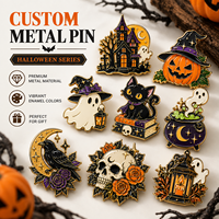 Pins en émail personnalisés pour Halloween, badges de revers en métal, motifs fantôme, citrouille, chat, squelette, guillotine, sorcière, pour sac à dos, veste, cadeau de festival
