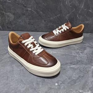 Zapatos Deportivos Negros Casuales con Cordones, Ligeros, para Otoño y Verano, con Suela de Goma Gruesa y Amortiguación, de Cuero Genuino, Gran Venta - Product Image 2