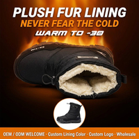 Bottes de neige chaudes et épaisses en fourrure pour couples, OEM ODM, vente en gros, noires, chaudes jusqu'à -30°C ℃   Bottes d'hiver antidérapantes