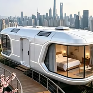 Maison mobile préfabriquée en acier à conception modulaire <span class=keywords><strong>haut</strong></span> <span class=keywords><strong>de</strong></span> <span class=keywords><strong>gamme</strong></span>, 40 pieds, chambre <span class=keywords><strong>d</strong></span>'hôtel capsule spatiale pour bureau, atelier, populaire en Chine, moderne - Product Image 3