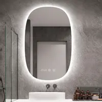 Espelho de parede iluminado, vanity, iluminado, espelho iluminado, com display de três cores, luz, para o hotel