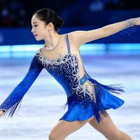 Robe de patinage artistique bleue à franges et strass pour femmes et filles, manches longues, pour compétition de patinage sur glace, tenue personnalisée