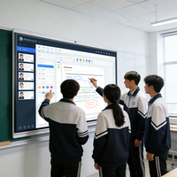 Tableau blanc électronique 4K de 75 à 86 pouces avec écran tactile IR 40 points, caméra 48MP, tableau intelligent pour salle de conférence scolaire