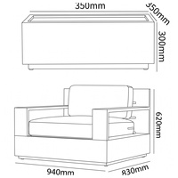 Ensemble de chaises de patio de luxe avec table basse, mobilier de salon en aluminium pour jardin, bord de piscine et villa