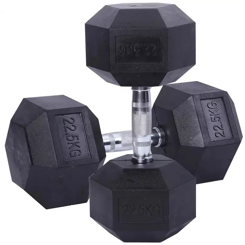 2023 Gym Men And Women Fitness Sport Equipment Fixed Weights Adjustable Cast Iron Round Rubber 10Kg Dumbbell Set