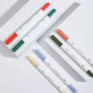 Fineliner de dessin à Double extrémité de haute qualité, stylos de 6 couleurs en boîte dans un ensemble en plastique