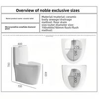 WC en céramique monobloc, design moderne et épuré, pour usage domestique et hôtelier, à poser au sol, avec évacuation arrière, désodorisant, grand diamètre