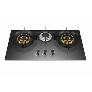 Verre trempé <span class=keywords><strong>60</strong></span> <span class=keywords><strong>cm</strong></span> de largeur 3 brûleurs à gaz plaque de cuisson intégrée avec support de casserole lourd sur la table de cuisson - Product Image 1