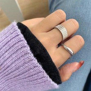 Geometric Gear Step <b>Ring</b> S925 Sterling Silver Index Finger Unisex Fashion Jewelry Gift - Product Image 1