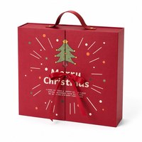 Boîte cadeau rigide à double porte personnalisée, écologique, avec ruban et gaufrage, calendrier de l'avent de 24 jours pour coffrets cadeaux de Noël
