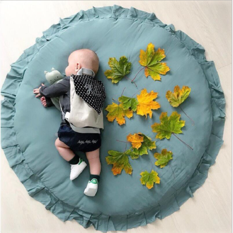 Игровой коврик для ползания одеяло ковровое покрытие для детской комнаты коврики из материала на основе хлопка, игровой коврик, круглые коврики для новорожденных, для маленьких мальчиков и девочек по случаю рождения малыша