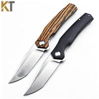 Couteau utilitaire portable pour le camping en plein air et la pêche, couteau pliant D2 haute dureté avec clip de poche