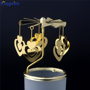 Skandi navis ches Design rotierender Windmühlen kerzenhalter Gold herz um Glas Tee licht Kerzenhalter Spinnen - Product Image 3