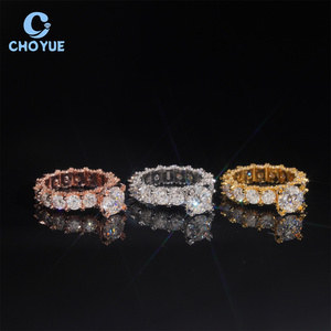 Anillo de Plata de Ley 925 con Diamantes Moissanite VVS que Pasan la Prueba del Diamante, Certificado GRA, Estilo Hip Hop, Joyería Fina para Hombre - Product Image 4