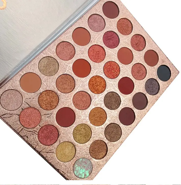 En gros Personnalisé Vegan Nu 35 Couleur Palette de Fard À Paupières Faible Quantité Minimale De Commande Paillettes Mat Fard À Paupières Étiquette Privée