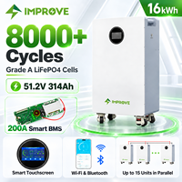Batterie LiFePO4 pleine gamme 16 kWh 48 V 51,2 V Lithium 16 kWh 32 kWh 40 kWh Système de stockage d'énergie solaire domestique Solution tout-en-un