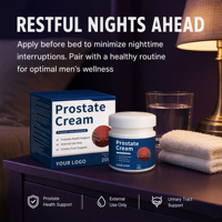 Crème Douce pour la Prostate, Hypoallergénique, à Base d'Extraits Végétaux pour le Bien-être Masculin, Soutien des Voies Urinaires, Réduit les Règles Nocturnes, 20g