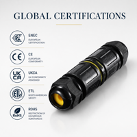 Connecteur rapide M25 étanche IP68 à 2, 3, 4, 5 broches, joint de câblage LED pour alimentation électrique sous-marine