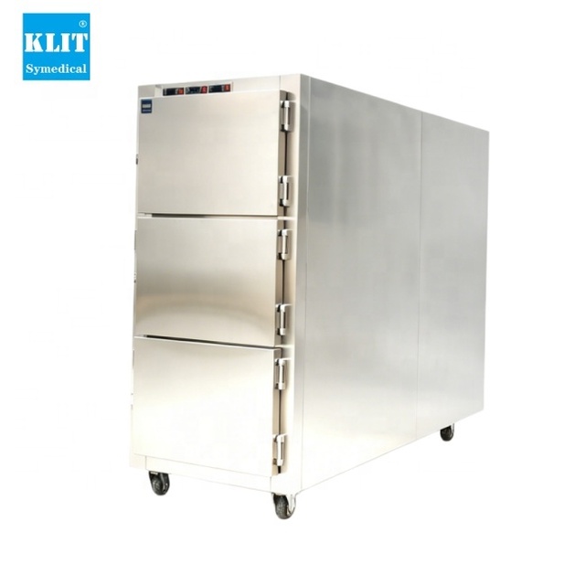 KLIT Three Body Freezer Mortuary Refrigerator Arabian Style Model KLT-3 Stainless Steel Tray