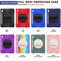 Étui de tablette robuste antichoc en silicone pour iPad 10e/11e génération 10,9 pouces avec bandoulière et béquille