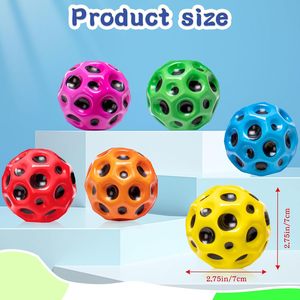 Bán buôn cầu vồng màu sắc trẻ em bouncy quả bóng nảy mặt trăng căng thẳng bóng cho trẻ em tùy chỉnh PU bọt cao thư bị trả lại không gian quả bóng với logo - Product Image 3