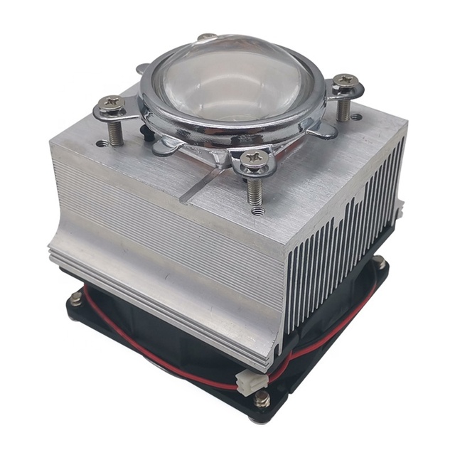 New Aluminum Heat Sink + 12V Fans +44MM 60/90/120degree LENS for 20-100w Led Chip ,cooling System Aluminum Radiator