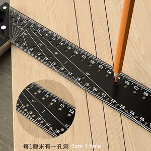 Ölçümler için sağ açı marangoz kare siyah çerçeveleme cetvel işaretleme ölçer özelleştirilebilir ağırlık siyah alüminyum alaşım aracı - Product Image 5