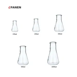 Fanen 300ml dar geniş boyun erlen laboratuvarda kullanılan özelleştirilebilir sallama borosilikat cam şise