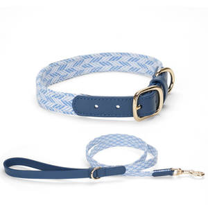 جديد رائج البيع جلد أزرق خليط طوق الكلب ومجموعة المقود - Product Image 1