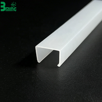 Profilé d'extrusion PC personnalisé Bming, diffuseur de lumière industriel moderne en plastique blanc laiteux, canal en U à barbelures, éclairage linéaire LED