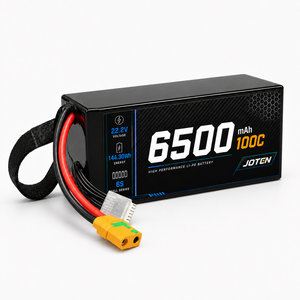 Batterie LiPo JOTEN 6500mAh 6S 22.2V 100C à décharge rapide 144.30Wh pour drone FPV, UAV, quadricoptère, solution d'alimentation OEM ODM personnalisée B2B - Product Image 1
