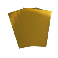Papier autocollant PET argenté brillant mat imperméable en gros, adhésif puissant, feuilles de film dorées A4 pour imprimantes