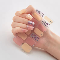 Autocollants pour ongles en gel 3D semi-durcis, autocollants pour ongles en feuille holographique, longue durée 14 jours, DIY Nail Art, OEM, étiquette privée personnalisée