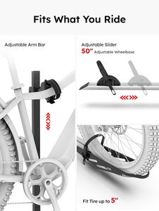 Porte-vélos pliable et réglable pour 2 vélos, à fixer sur la barre de remorquage, pour SUV, camion, camping-car, équipement de cyclisme en plein air - Product Image 3