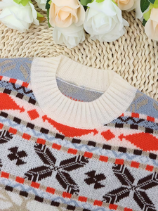 Women's Fair Isle Knit Sweater 2026 Winter Crew Neck Long Sleeve Reindeer Pattern Pullover 100% Polyester <strong>Christmas</strong> <strong>Jumper</strong> - Product Image 4