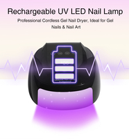 Lampe à ongles UV LED sans fil professionnelle pour manucure, lampe à ongles rechargeable pour le séchage rapide du vernis gel