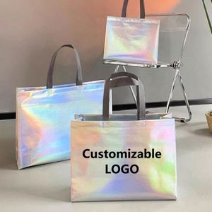 Custom Printed Logo Silk-screen Cartoon Reusable Foldable Non-Woven Fabric Grocery Shopping <b>Bags</b> <b>Gift</b> Handbag Clothing - Product Image 1