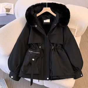 Long <span class=keywords><strong>manteau</strong></span> en <span class=keywords><strong>duvet</strong></span> de polyester pour femmes avec logo personnalisé pour l'hiver, fourrure chaude, trench ample, veste d'extérieur - Product Image 6
