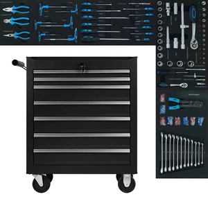 Maorong Modern Adjustable Stainless Steel 7-Drawer <b>Box</b> Roller Cabinet Storage Container Cart - Product Image 3