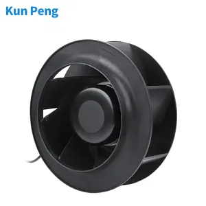 Radial Fan Ventilasi Industri Mundur Melengkung 225Mm PWM 0-10V 4 Kawat 24V 48V DC Kipas Angin Sentrifugal