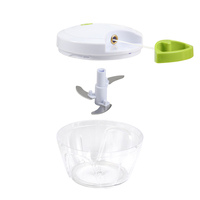 Mini robot culinaire multifonctionnel de cuisine, hachoir à légumes automatique à traction manuelle, coupe-ail avec lames en acier inoxydable